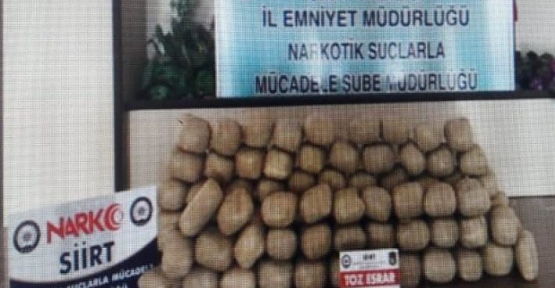 53 Kilo 200 Gram Toz Esrar Ele Geçirildi