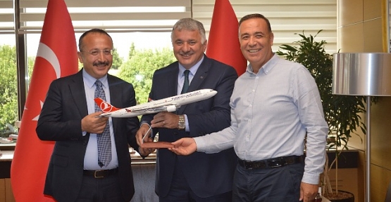 Vali Atik ve Milletvekili Ören, Türk Hava Yolları Genel Müdürünü Ziyaret Etti