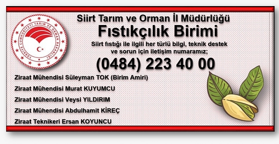 223 40 00 Nolu "Alo Siirt Fıstığı Hattı" Hizmete Girdi