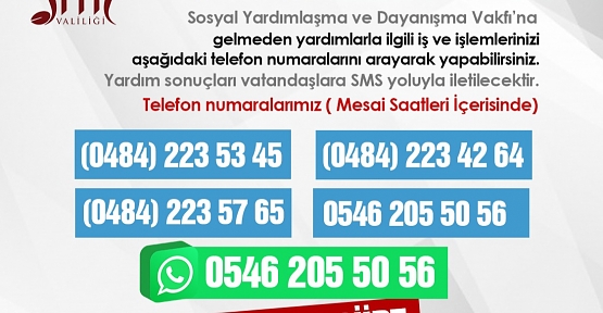 Yardım Talepleriniz İçin Sosyal Yardımlaşma ve Dayanışma Vakfını Telefonla Arayabilirsiniz