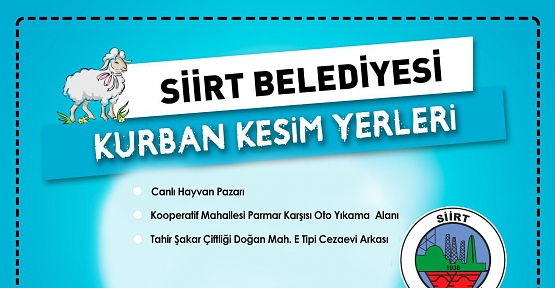 Siirt'te Kurban Satış ve Kesim Yerleri Belirlendi