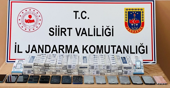 Siirt’te Kaçak Sigara İle Cep Telefonu Ele Geçirildi