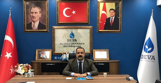 DEVA Partisi Siirt İl Başkanı Av.Umut Dayanan'ın Kurban Bayramı Mesajı