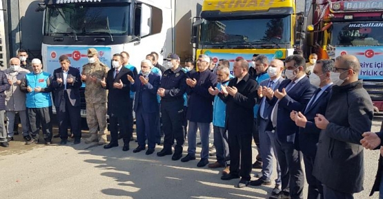 Siirt'ten Suriye'nin İdlip Şehrine 4 Tır Yardım Gönderildi