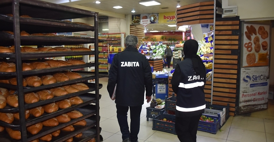 Siirt'te Zabıta Ekipleri Marketlerdeki Fırınları Denetledi