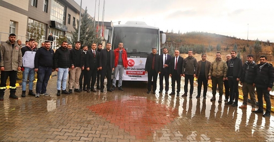 Siirt Üniversitesi 2. Grup Yardım Ekibini Adıyaman’a Uğurladı