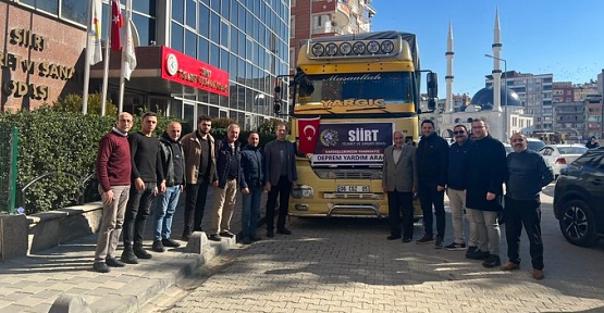 SİİRT TSO, MALATYA DEPREM BÖLGESİNDE YARDIM TIRI GÖNDERDİ