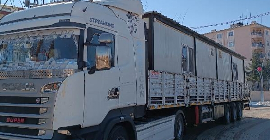 Siirt Emniyet Müdürlüğünden Deprem Bölgesine Konteyner Desteği