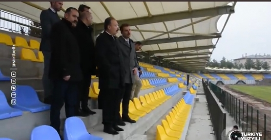 Vali Kızılkaya, Siirt Atatürk Stadyumunda İncelemelerde Bulundu