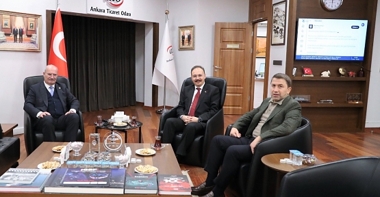 Vali Kızılkaya ve Başkan Kuzu’dan ATO Başkanı Gürsel Baran’a Ziyaret