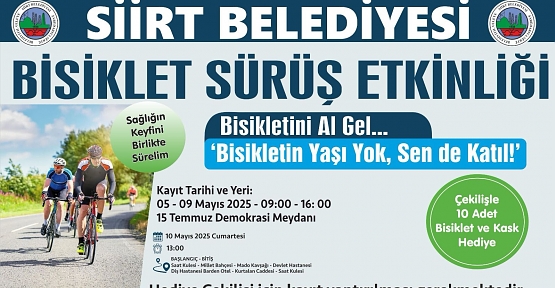 Siirt’te Pedallar Sağlık İçin Dönüyor