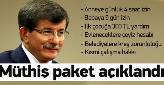 Başbakan 'aile paketi'ni açıkladı