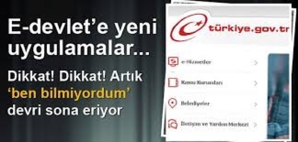 E-devlet''e Yeni  Uygulamalar Geliyor