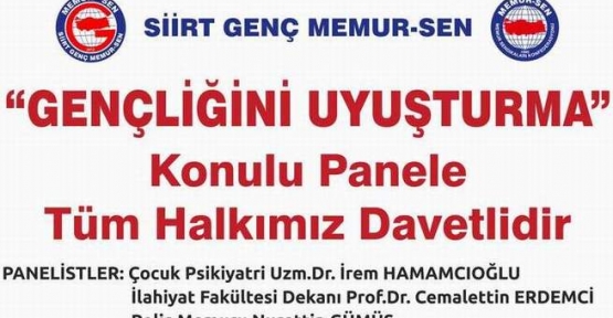 'Gençliğini Uyuşturma' Konulu Panele Davet