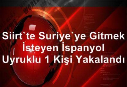 Suriye'ye Gitmek İsteyen İspanyol Uyruklu 1 Kişi Yakalandı