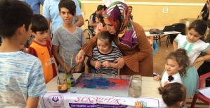 TOKİ'deki Çocuklar Ebru Sanatı İle Tanıştı