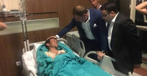 Kaymakam Şeker ve Başkan Özcan'dan Terör Saldırısında Yaralanan Tomris'e Ziyaret