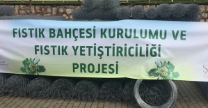 Şirvan'da Çiftçilere Fıstık Fidanı ve Tel Örgü  Dağıtıldı