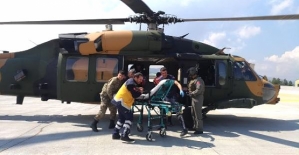 Barajda Yaralanan İşçi, Hastaneye Askeri Helikopterle Ulaştırıldı