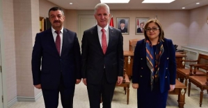 Şirvan Belediye Başkanı Necat Cellek'ten Gaziantep Valisi Davut Gül ve Başkan Şahin'e Ziyaret