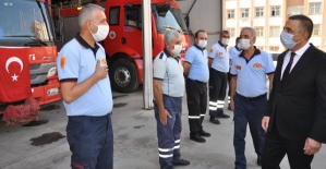 Vali/Belediye Başkan V. Hacıbektaşoğlu'ndan İtfaiyeye Ziyaret