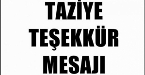 TAZİYE TEŞEKKÜR MESAJI