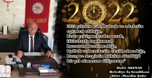 Belediye İş Sendikası Siirt Şube Başkanı Halit Akınay’dan Yeni Yıl Mesajı