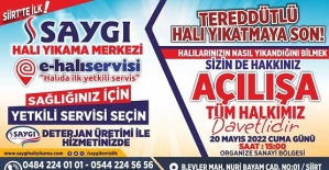 Saygı Halı Yıkama Merkezi Cuma Günü Açılıyor