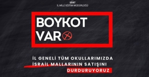 Siirt İl Milli Eğitim Müdürlüğünden İsrail Menşeli Ürünlere Boykot