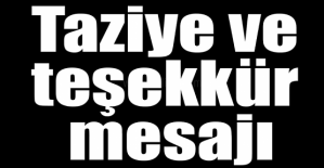 Çoktur Ailesinden Taziye Teşekkür Mesajı