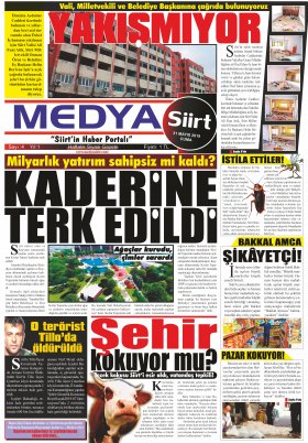 MedyaSiirt.Com - siirt, siirt haberleri, son dakika siirt haberleri, siirtspor, veleye, medya siirt, www.medyasiirt.com, Siirtliler, siirt haber, medya siirt gazetesi - 30.05.2019 Medya Siirt Gazetesi Manşeti